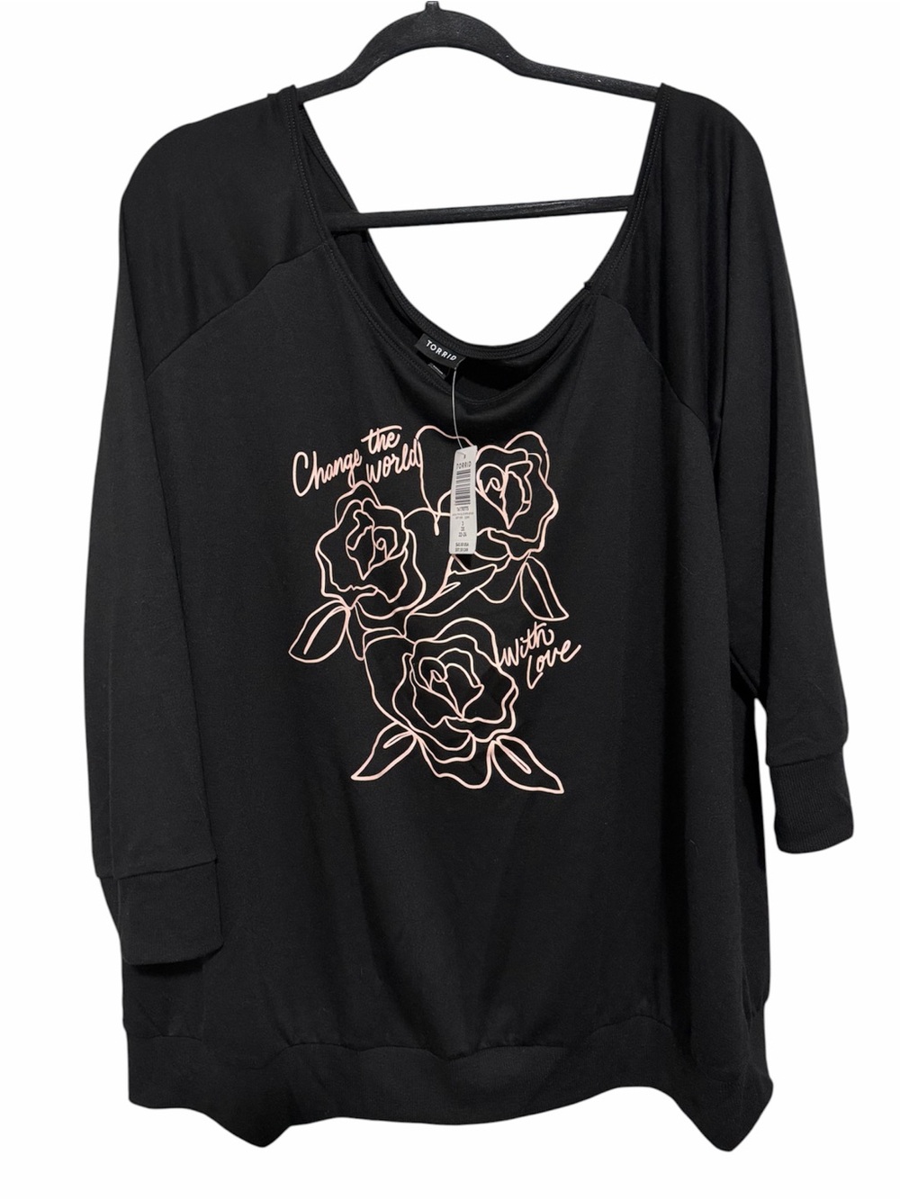 Torrid Graphic Classic Fit Lightweight French Terry Off-Shoulder Sweatshirt NWT